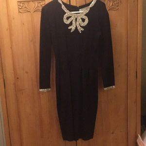 Vintage Long Sleeved Adrienne Vittadini Black Dress